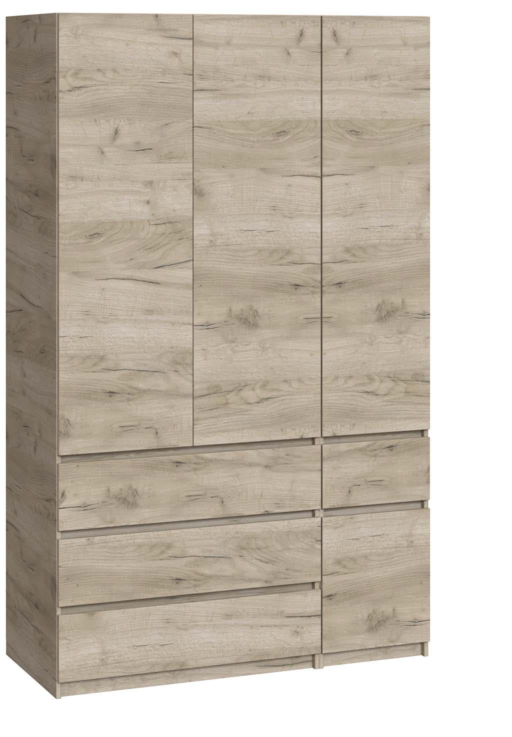 Шкаф с ящиками Мастер Форм Брайт правосторонний 1300х520х2000 мм Дуб крафт серый (31454)