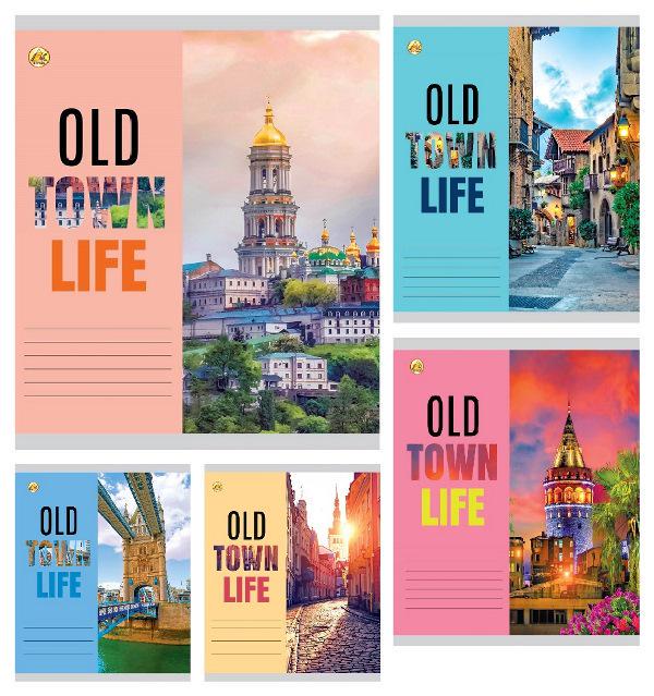 Зошити учнівські Тетрада Старі міста 48 аркушів лінія 10 шт. в упаковці