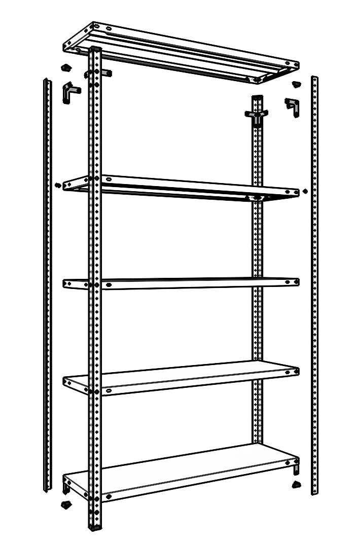 Стелаж Меткас Атлант КС 150 кг/полицю 5 полиць металевий 2000x900x300 мм (2423198920) - фото 9 Стелаж Меткас Атлант КС 150 кг/полицю 5 полиць металевий 2000x900x300 мм (2423198920) - фото 9
