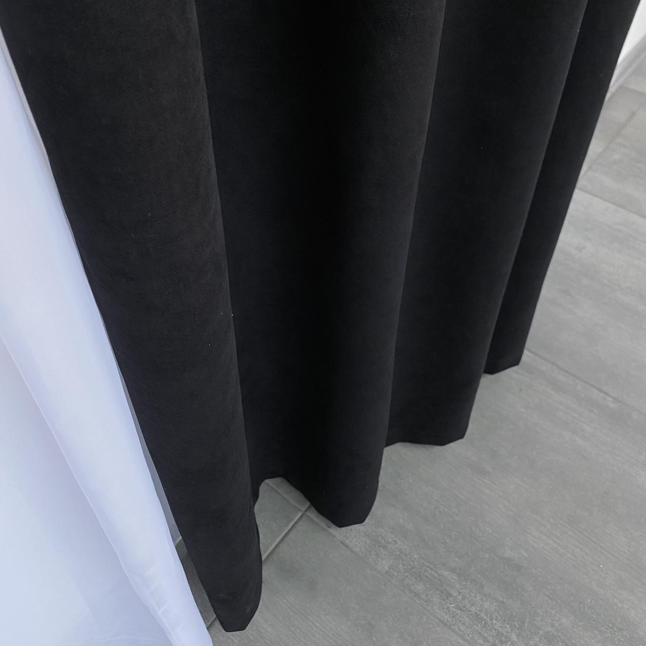 Шторы готовые микровелюр на тесьме однотонные Черный - фото 9 Шторы готовые микровелюр на тесьме однотонные Черный - фото 9