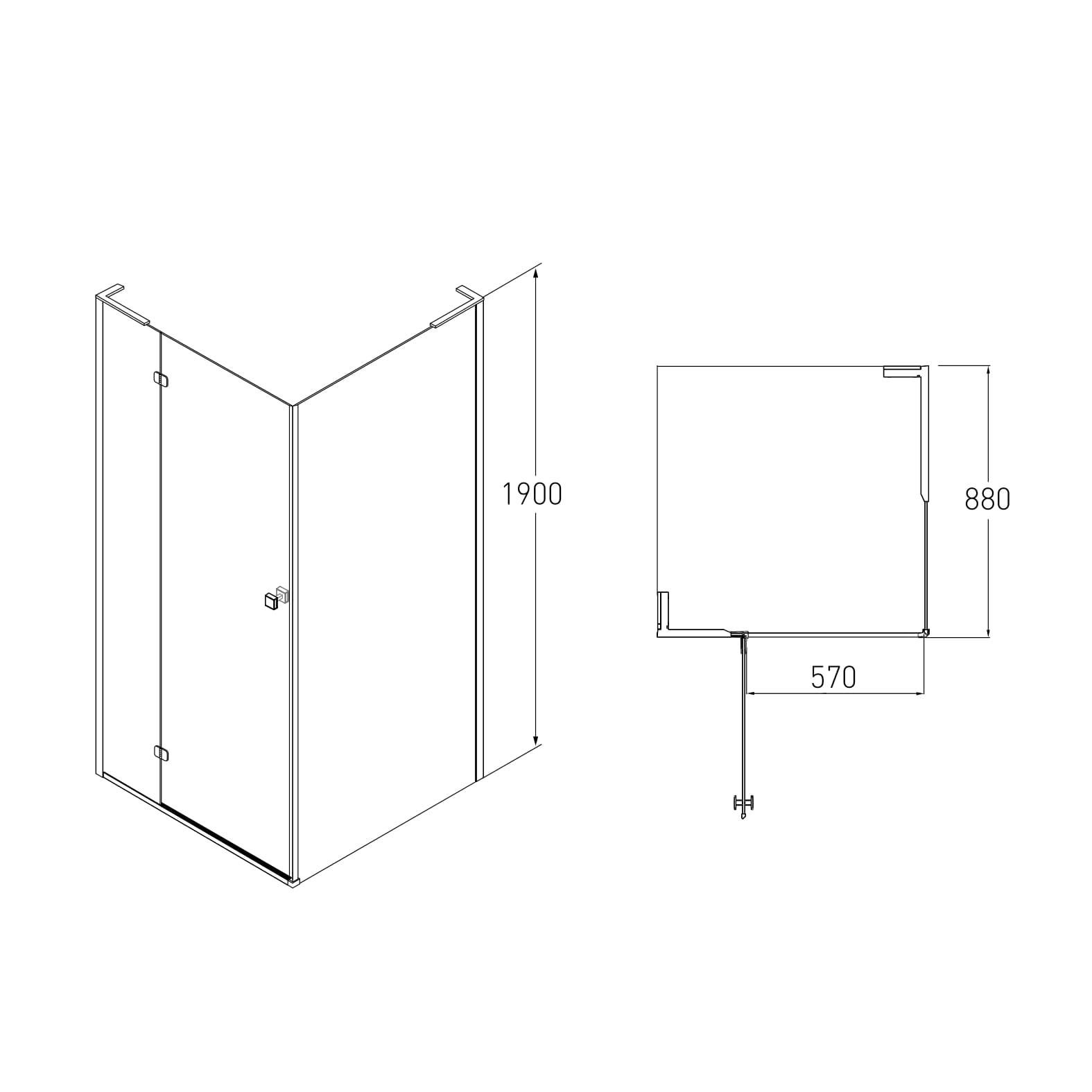 Душевая кабина Volle Benita Left 90x90x190 см квадратная (ANT-55948) - фото 2