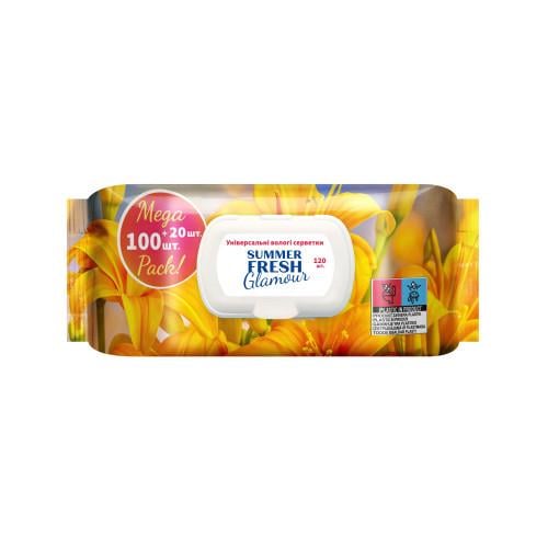 Салфетки влажные универсальные SUMMER Fresh Glamour Mega Pack №120 с клапаном (000006316)