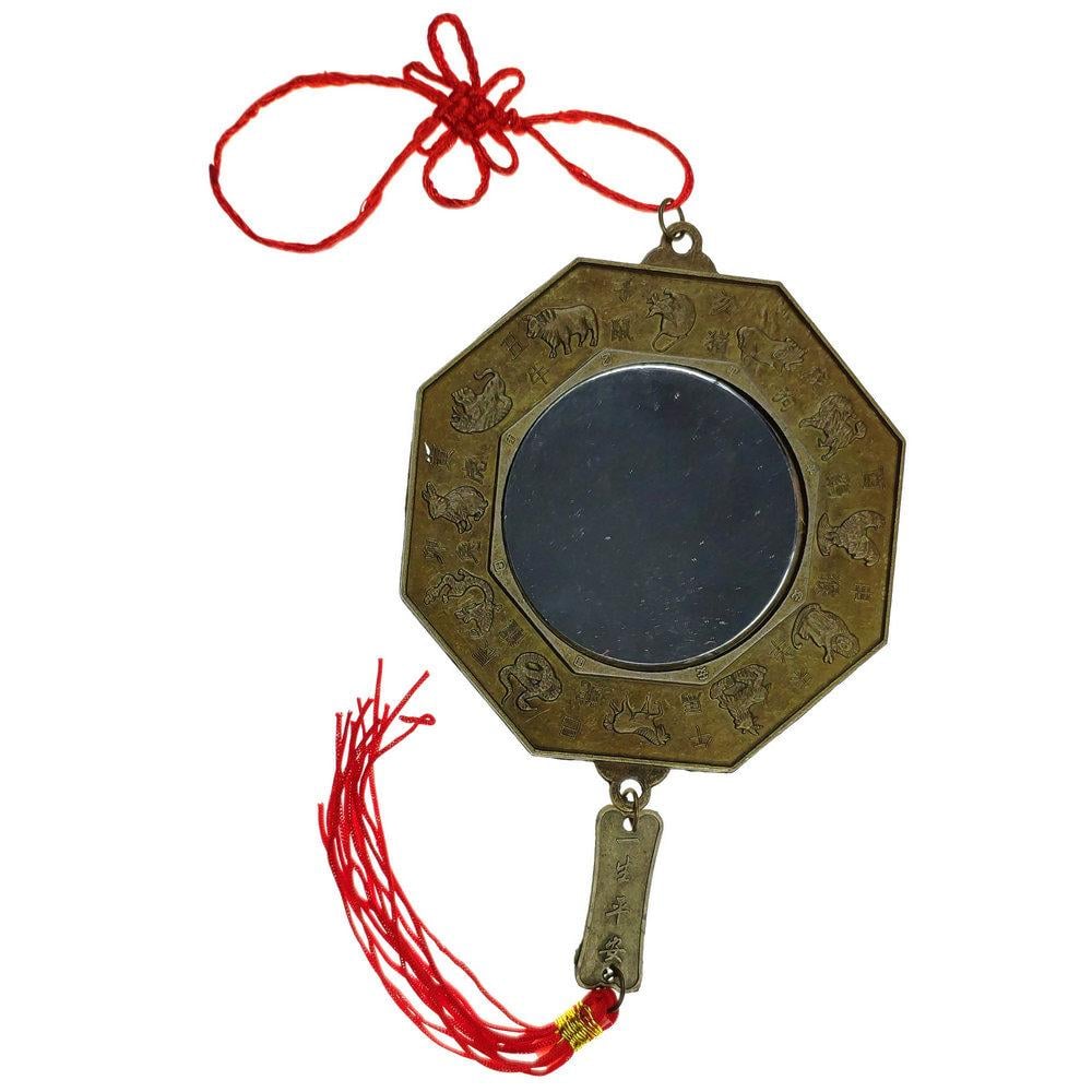 Подвеска зеркало ба-гуа 30х9 см Красный (С0739)