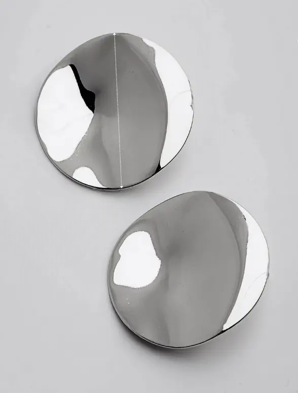 Сережки великі масивні М'яке коло Сріблястий (70359)