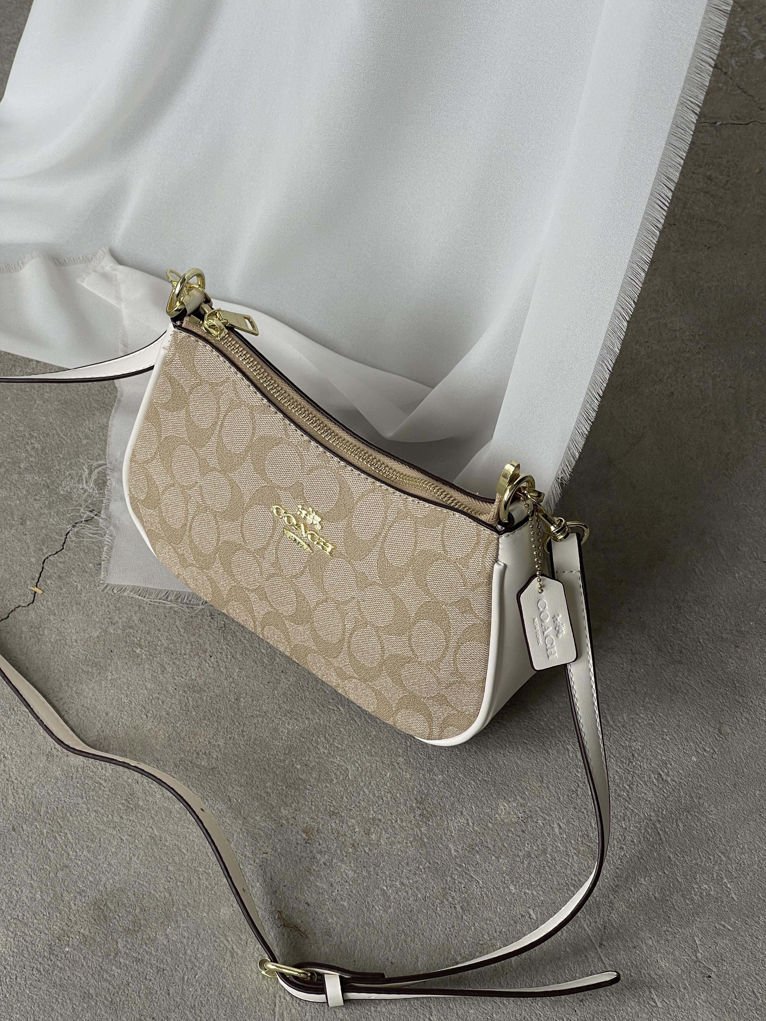 Женская сумка в стиле Coach Bolso de hombro Teri Молочный (20332-2)