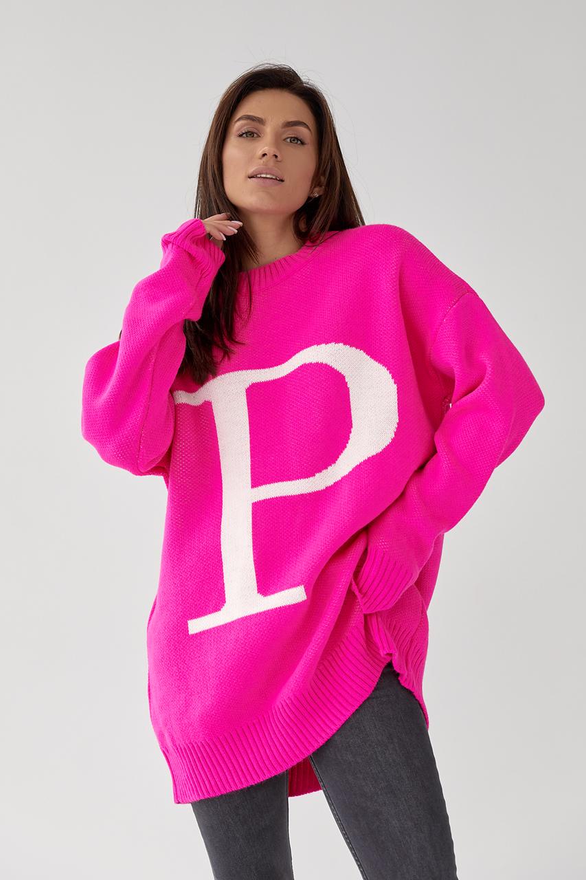 Кофта в'язана "Р" M Рожевий (9441605)