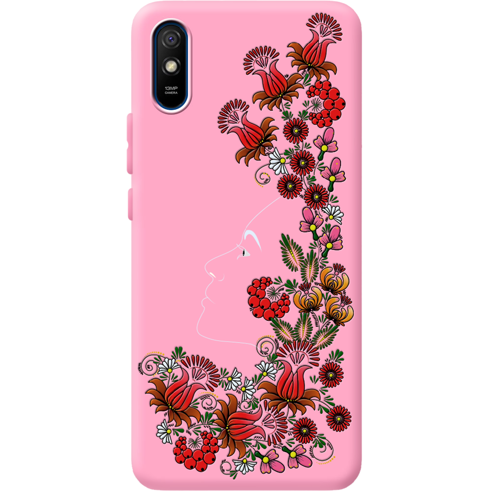 Чехол BoxFace Xiaomi Redmi 9A 3D Ukrainian Muse Розовый силикон (40304-bk64-41931)