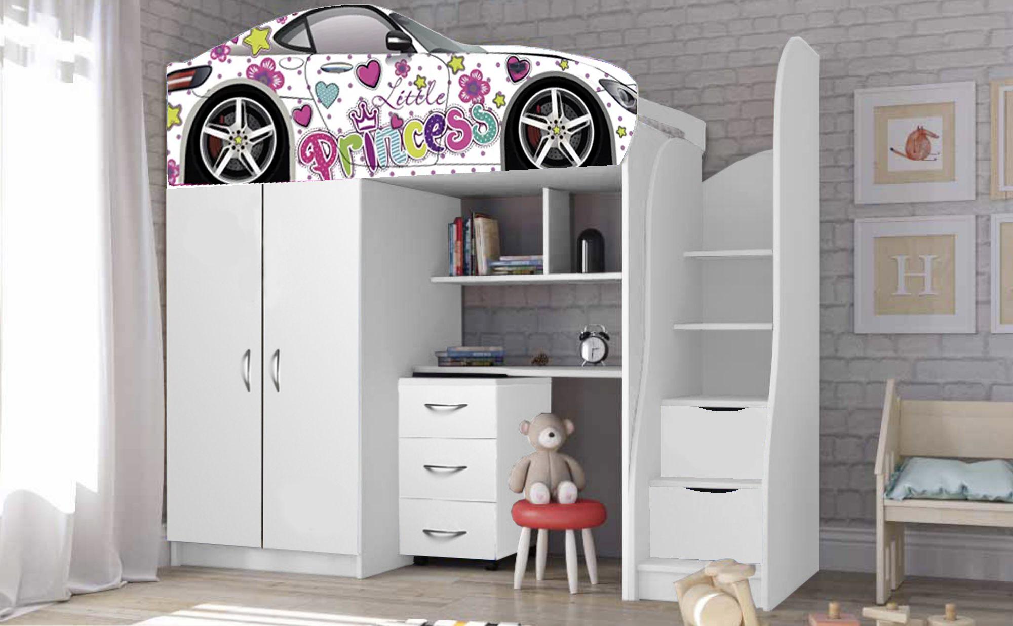 Кровать-комната Viorina-Deko BED-ROOM №1 E-7 из ЛДСП 80х170 см Белый (51805)