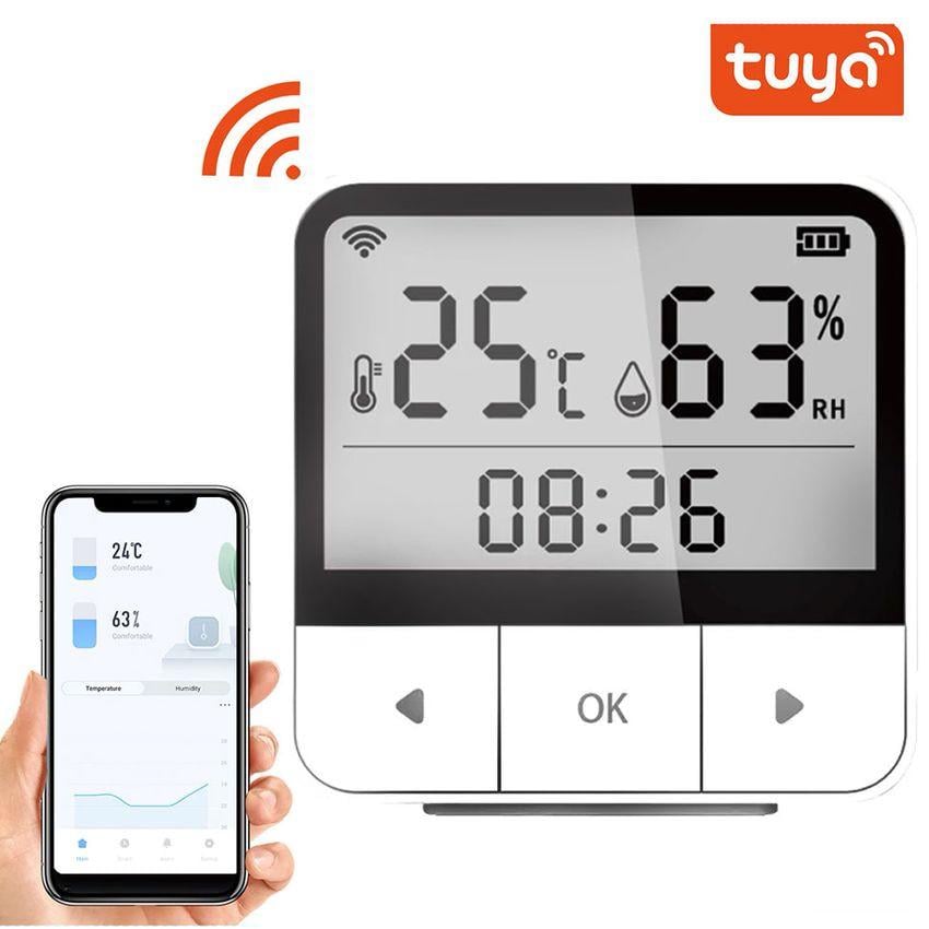 Часы с датчиком температуры и влажности Wifi смарт Tuya Temperature Humidity Sensor удаленный мониторинг - фото 2 Часы с датчиком температуры и влажности Wifi смарт Tuya Temperature Humidity Sensor удаленный мониторинг - фото 2