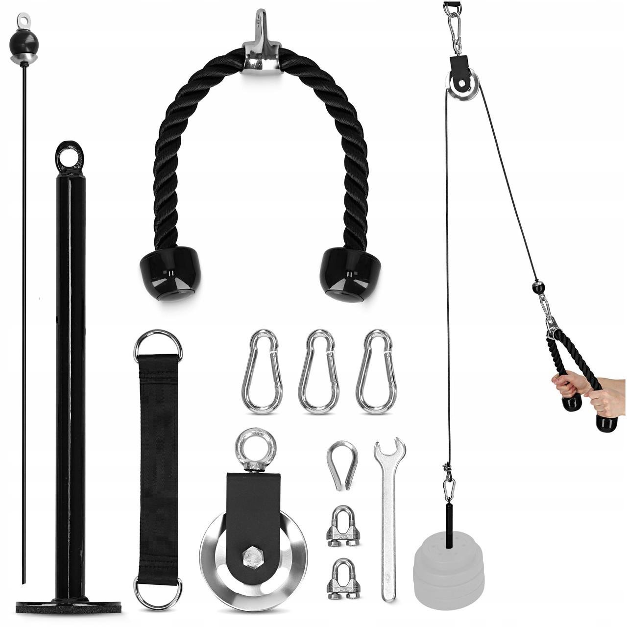 Блок підвісний тяговий 4FIZJO на вільних вагах до 100 кг Black (P-5907739315670)