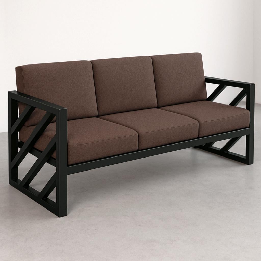 Диван металлический Tobi Sho Гранд/DV4 рогожка с подушками 6 шт. 750х1600х700 мм Коричневый/08