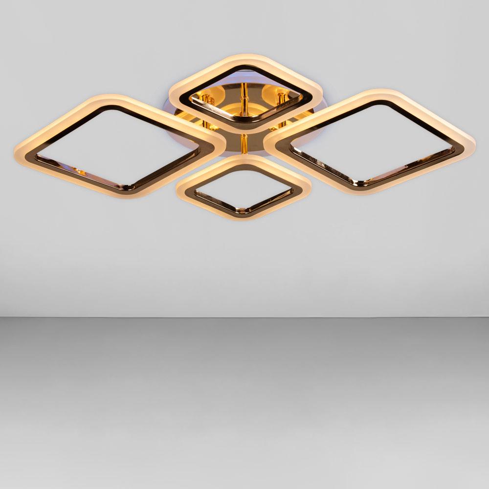 Люстра потолочная светодиодная Light House SL-18183/2/2 FG/RGB 96W Dimmer 3000-6000К 130х700х510 мм Золотой