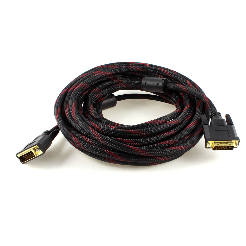 Кабель Merlion DVI DVI-DVI 24pin з феритовими фільтрами 5 м Чорний/Червоний (6180)