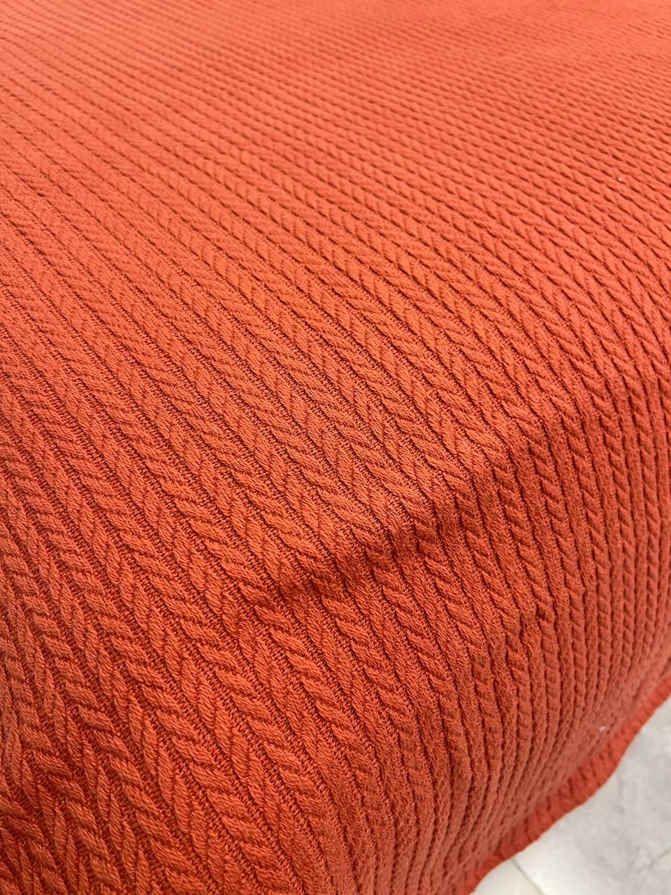 Покривало плетене Bysungur косичка з товстої бавовни 220х240 см Цегляний (29108991) - фото 3