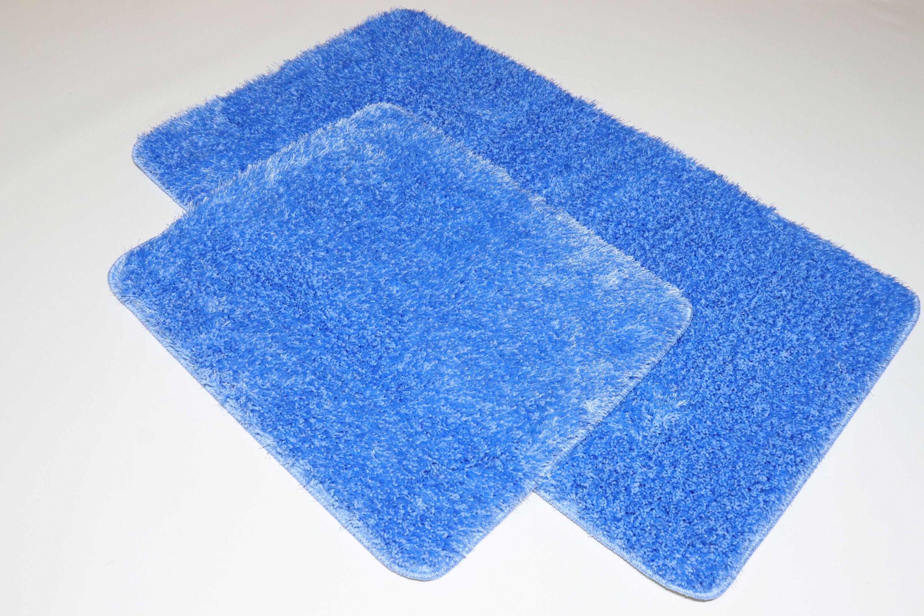 Набор ковриков в ванную и туалет Pirlanta с высоким ворсом 100x60/50x60 см Lightblue (01299)
