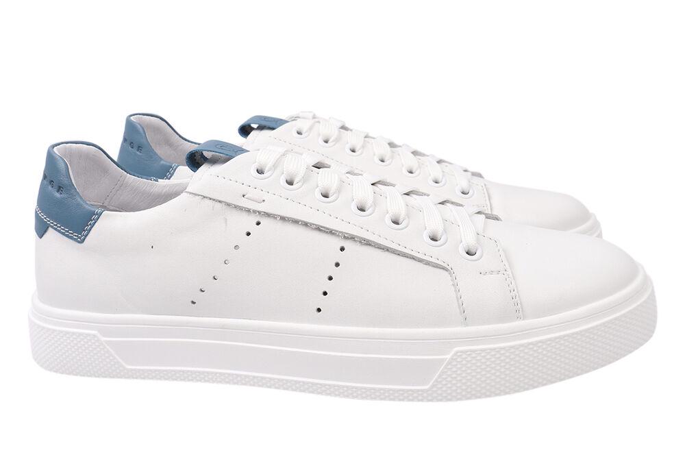 Кеди чоловічі Davis зі шкіри на низькому ходу на шнурівці р. 45 Білий (119-21LTCP)