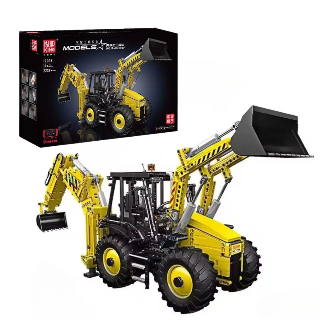 Конструктор детский трактор с ковшами на дистанционном управлении 2239 деталей