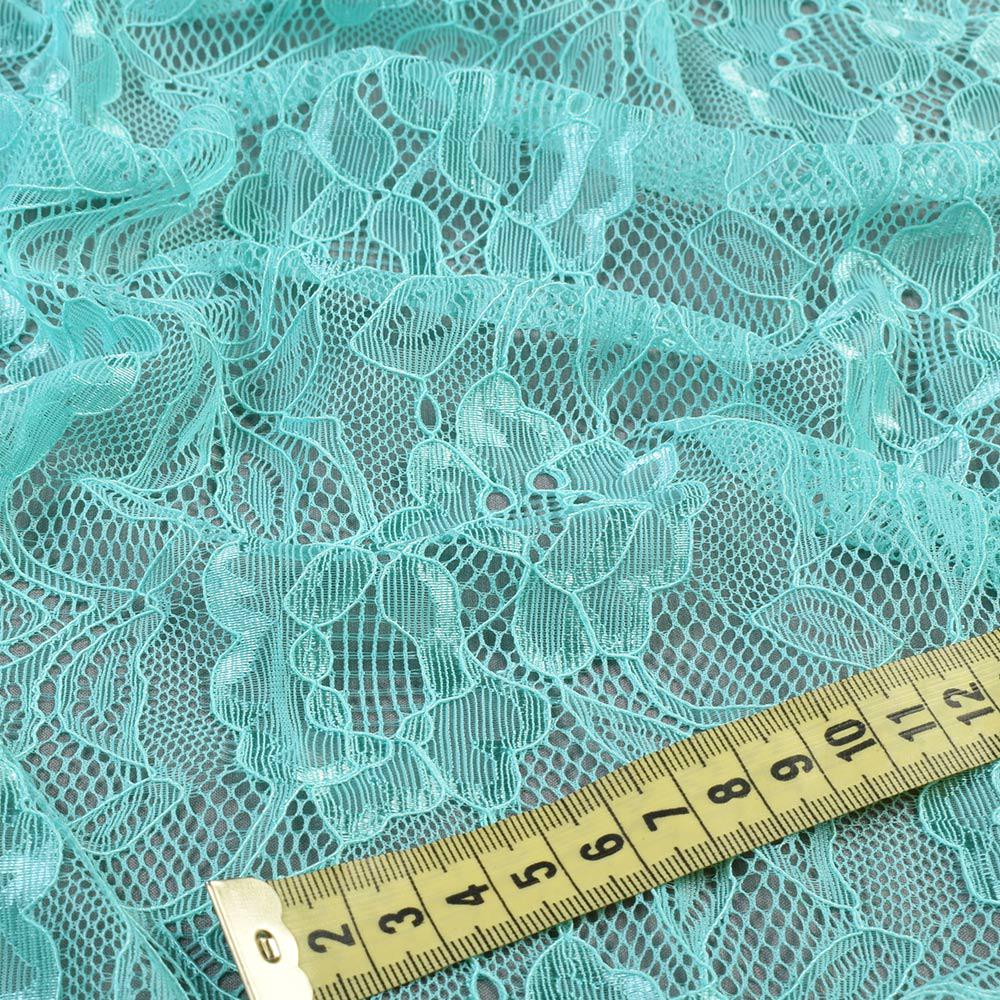 Тканина мереживне полотно стрейч квіти на сітці ширина 150 см Блакитний (11135.070) - фото 2 Тканина мереживне полотно стрейч квіти на сітці ширина 150 см Блакитний (11135.070) - фото 2