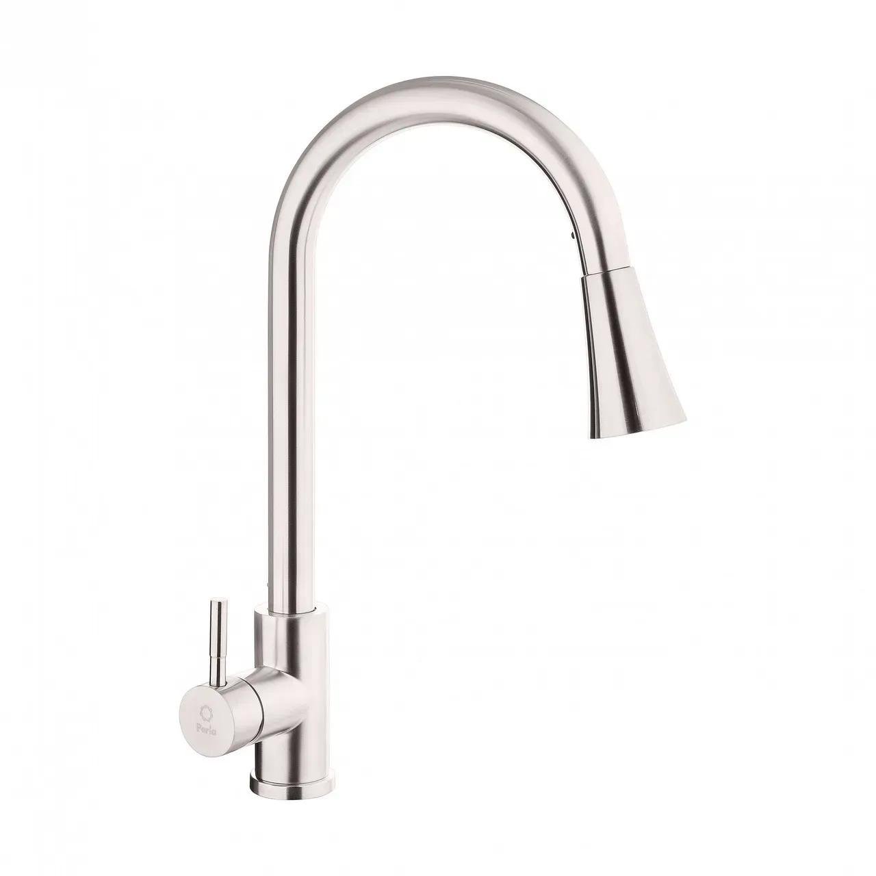 Змішувач для кухні Perla OCELI з витяжною лійкою на 2 режими нержавіюча сталь (PSS9101) Змішувач для кухні Perla OCELI з витяжною лійкою на 2 режими нержавіюча сталь (PSS9101)