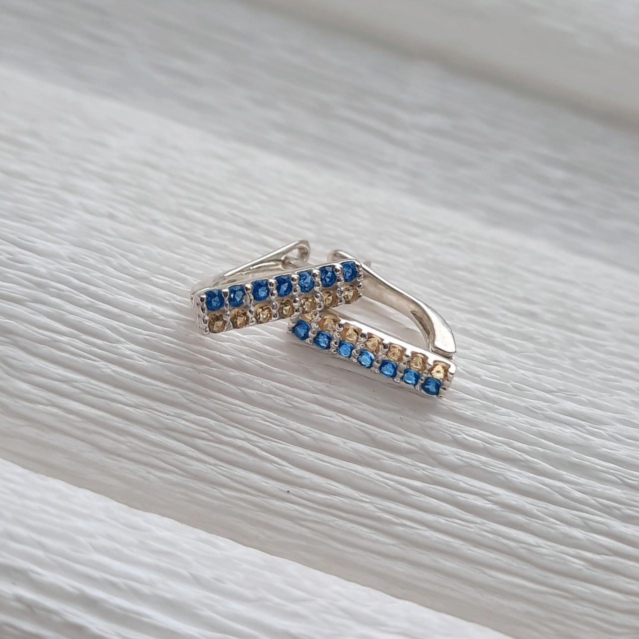 Серебряные серьги Независимость (198с)