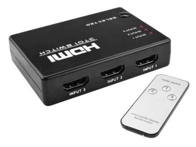 Переключатель HDMI switch RIAS SY-301 3xHDMI с пультом ДУ Black (3_00569) - фото 1