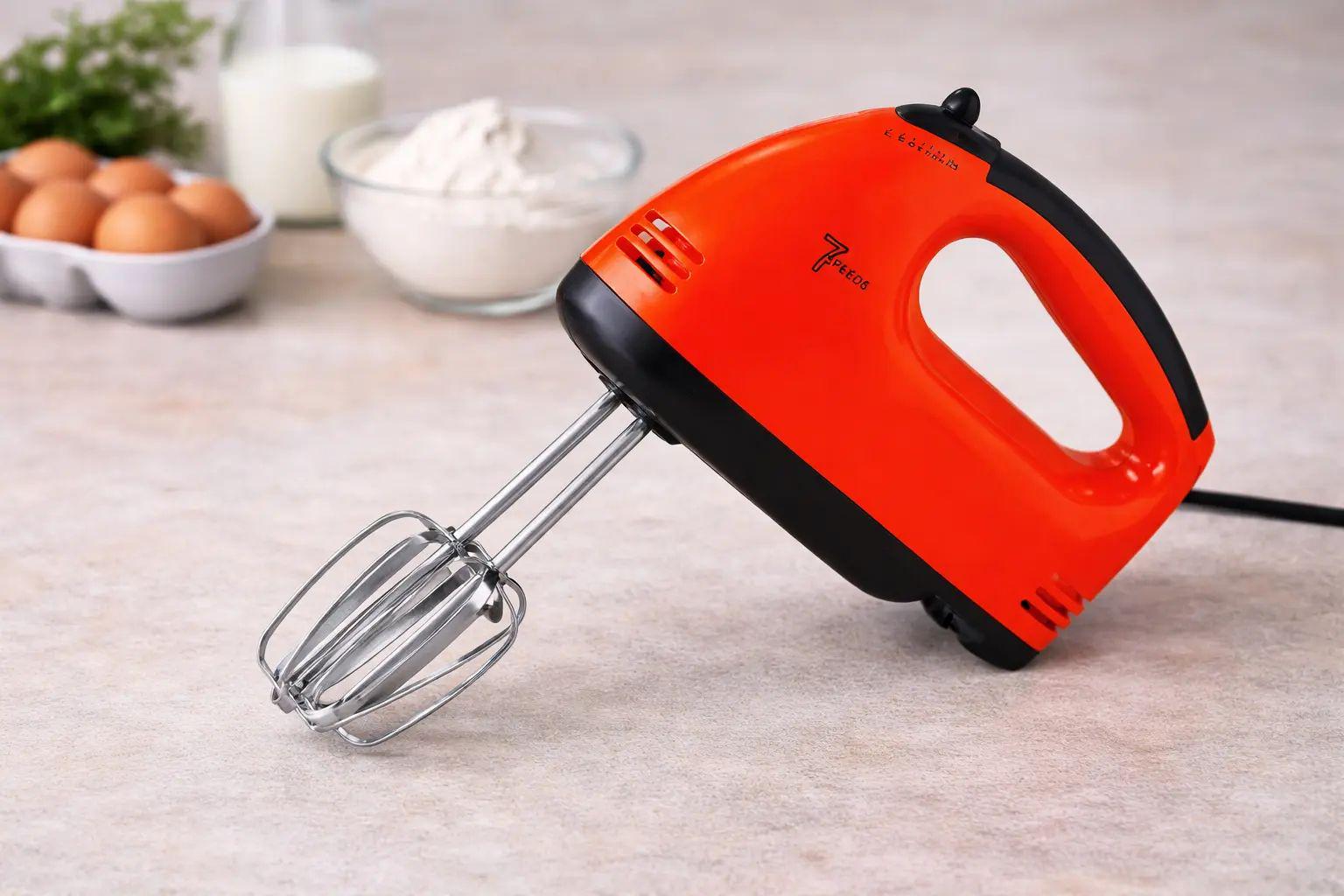 Миксер Domotec R6633R с 4 насадками для замешивания теста 260 Вт 7 скоростей с функцией турборежима