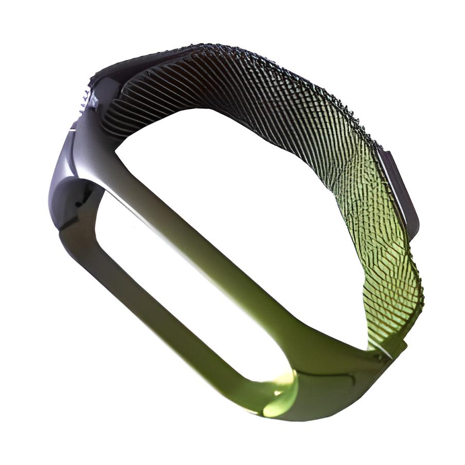 Ремешок для фитнес браслета Xiaomi Mi Band 3 4 Milanese Green/Glicine