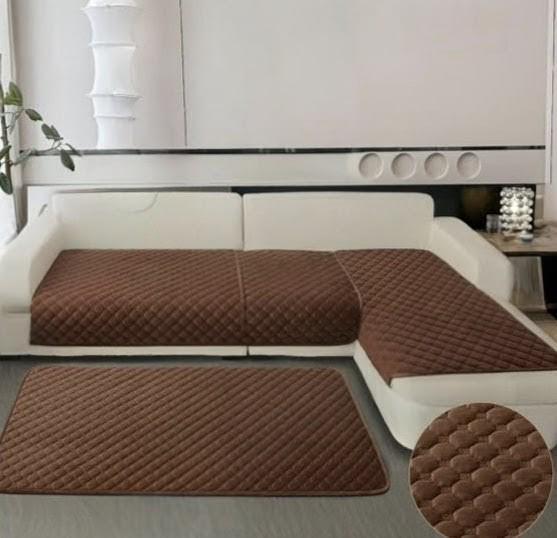 Комплект дивандеків на диван/крісла 3в1 Коричневий (26057116) Комплект дивандеків на диван/крісла 3в1 Коричневий (26057116)