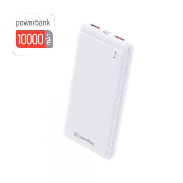 Повербанк ColorWay 10000 mAh Slim White (CW-PB100LPF2WT) - фото 2