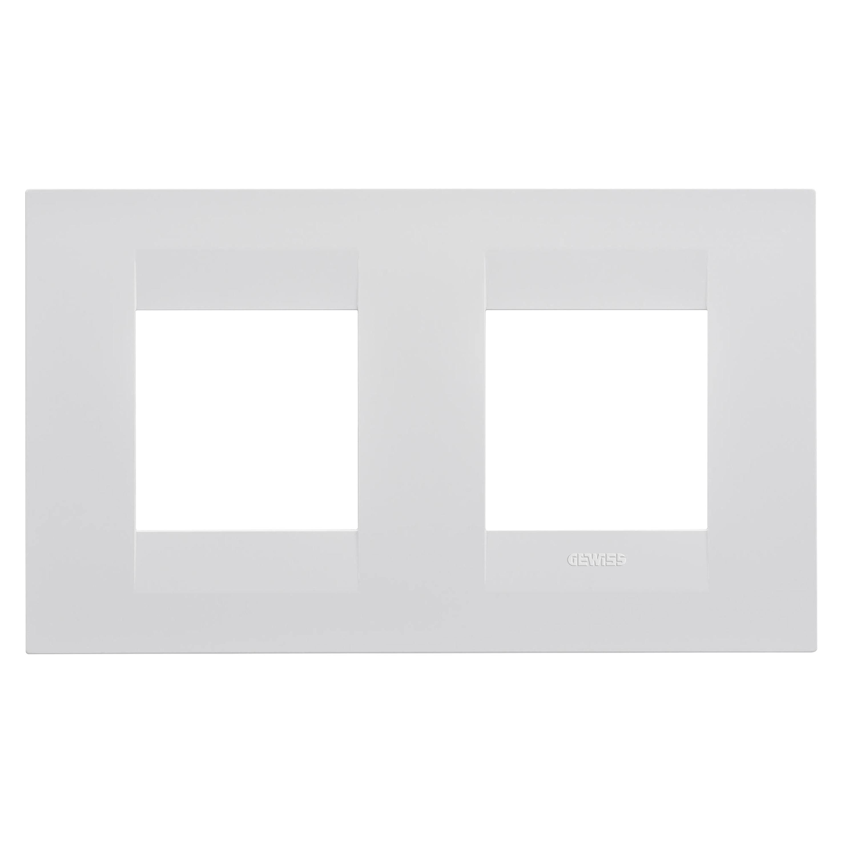 Рамка двомісна Gewiss Chorusmart GEO горизонтальна технополімер Білий сатиновий (GW16423VW)
