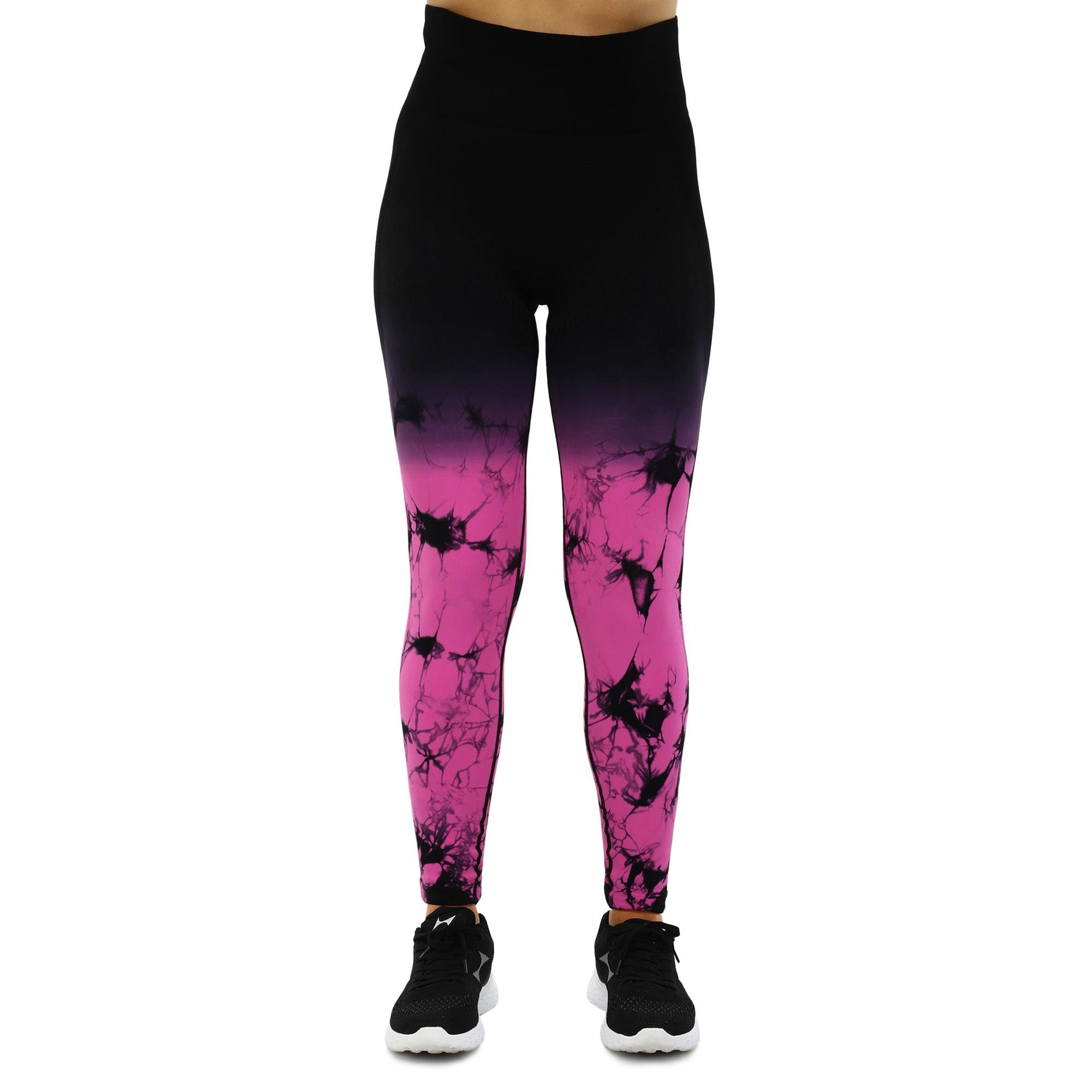 Лосины женские DOMINO 9072 бесшовные с эффектом пуш-ап мраморные тай-дай M Черно-розовый (9072_Черный-розовый_M) - фото 2 Лосины женские DOMINO 9072 бесшовные с эффектом пуш-ап мраморные тай-дай M Черно-розовый (9072_Черный-розовый_M) - фото 2