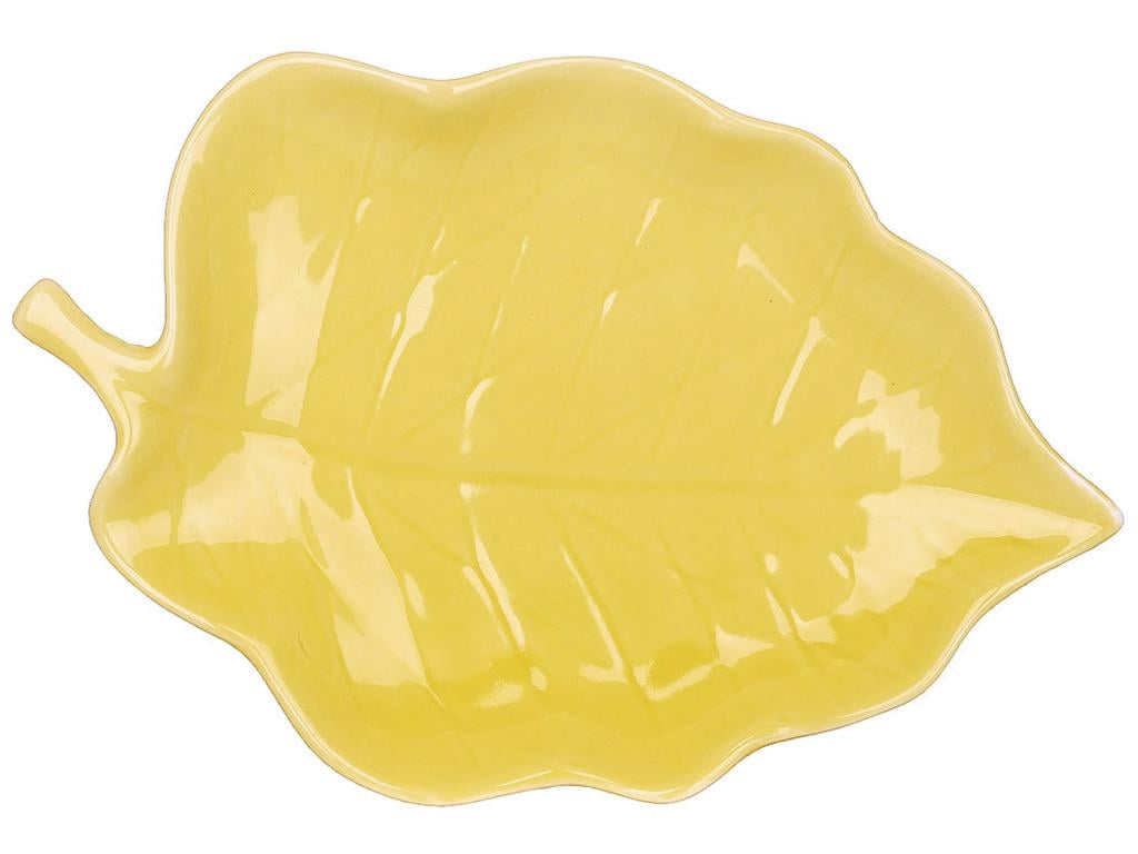 Блюдо фарфоровое в форме листа 25х17х2,8 см Желтый (BDI-888-043)