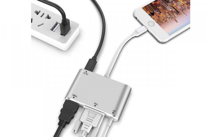 USB-хаб Foxconn переходник для Apple iPhone на HDMI VGA Audio адаптер (A14910) - фото 3