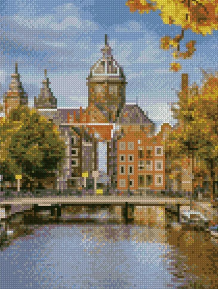 Алмазная мозаика Strateg Золотая осень  30х40 см (HX055)