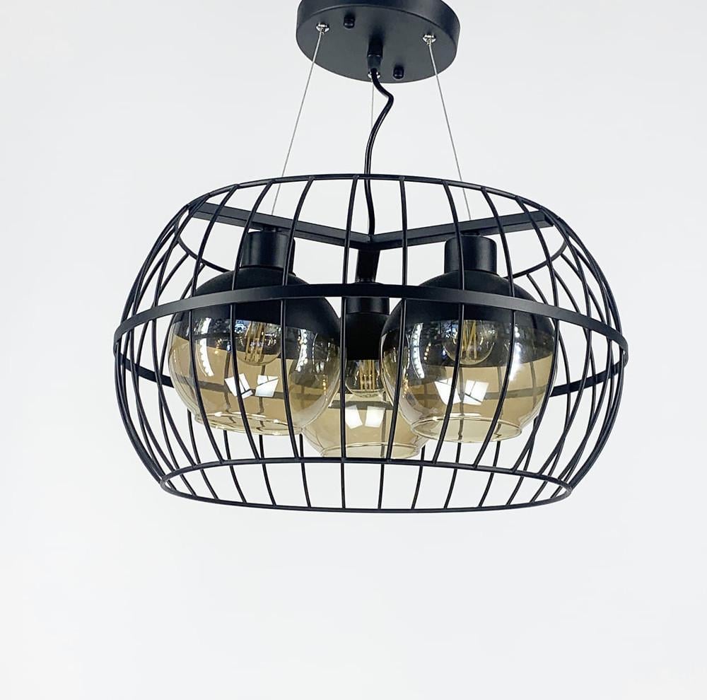 Люстра лофт Lumina на 3 янтарных плафона (11765/3)