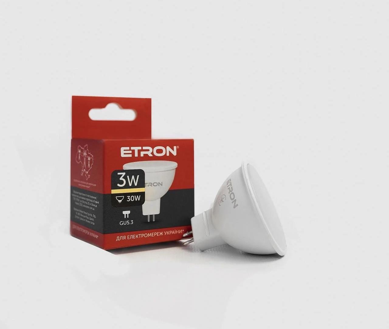Лампа LED ETRON Light 1-ELP-063 MR16 3W 3000K 220V GU5.3