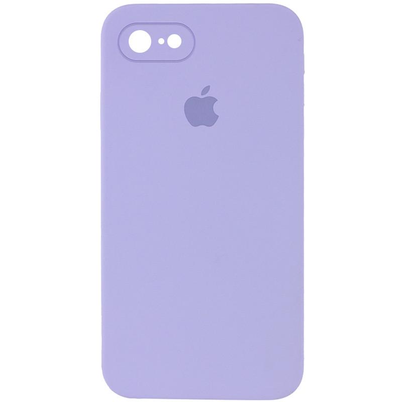 Противоударный чехол Silicone Case Square Full Camera Protective AA для Apple iPhone 7/8/SE 2020 4.7" Сиреневый/Dasheen