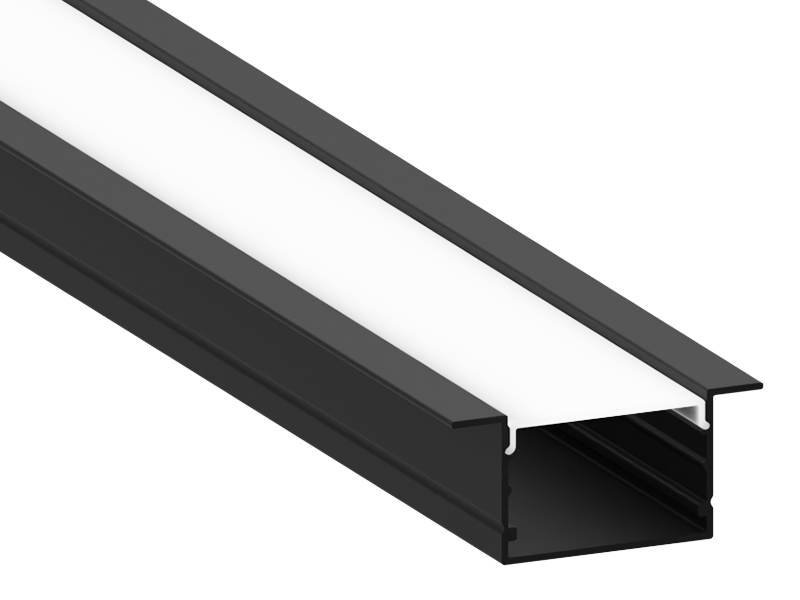 Профиль алюминиевый LEDUA АЛ-109 с рассеивателем для LED ленты врезной 2 м Черный (8606)