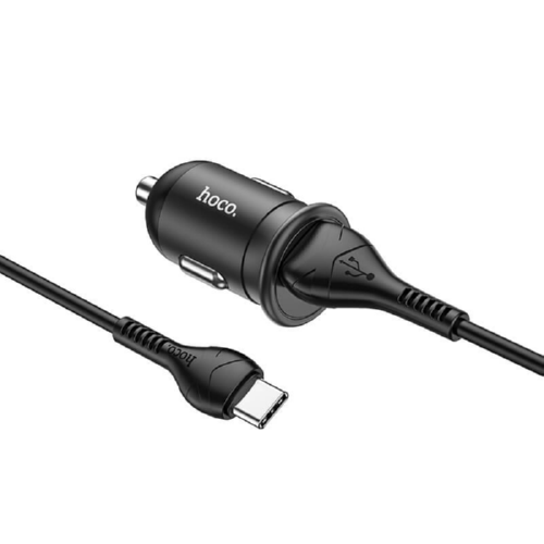 Адаптер автомобильный Hoco Type-C Cable Mighty Z43 1 USB 3 A QC 18 W Black - фото 3 Адаптер автомобильный Hoco Type-C Cable Mighty Z43 1 USB 3 A QC 18 W Black - фото 3
