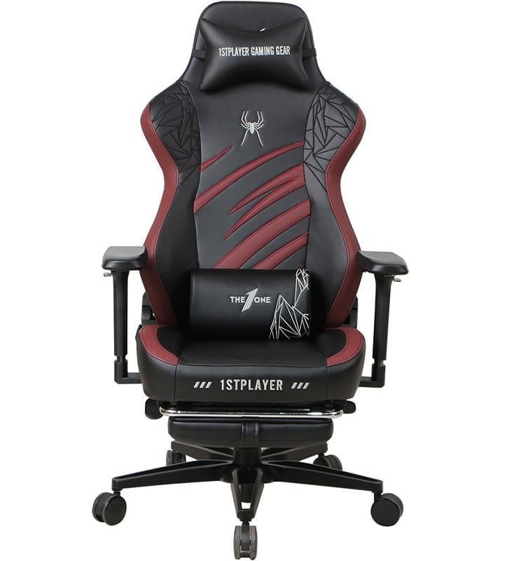 Кресло игровое 1stPlayer Duke нагрузка до 160 кг с подставкой для ног Black/Red (DUKE-FR-BKRE)