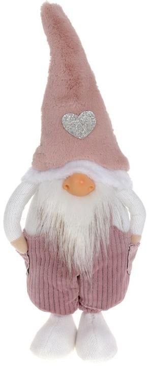Игрушка мягкая Гном с сердцем на колпаке 16х11х40 см Розово-лиловый (BD-877-248)