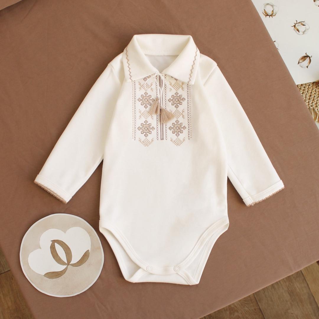 Боді з довгим рукавом з вишивкою 62 см 0-3 міс Молочний (2640273380) Боді з довгим рукавом з вишивкою 62 см 0-3 міс Молочний (2640273380)