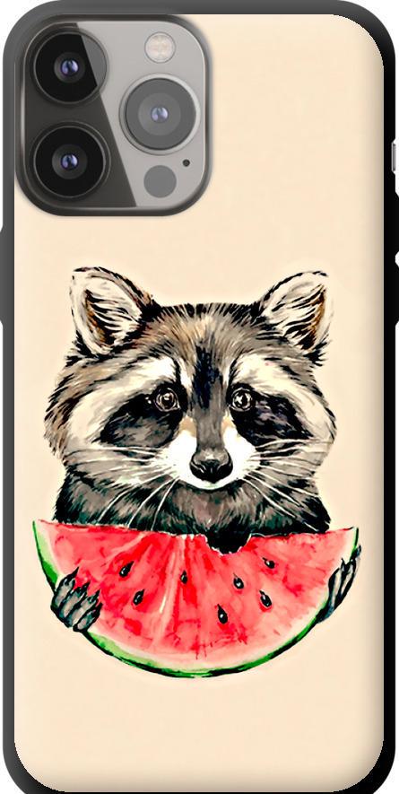 Чехол на iPhone 13 Pro Max Енотик с арбузом (4605b-2371-42517)