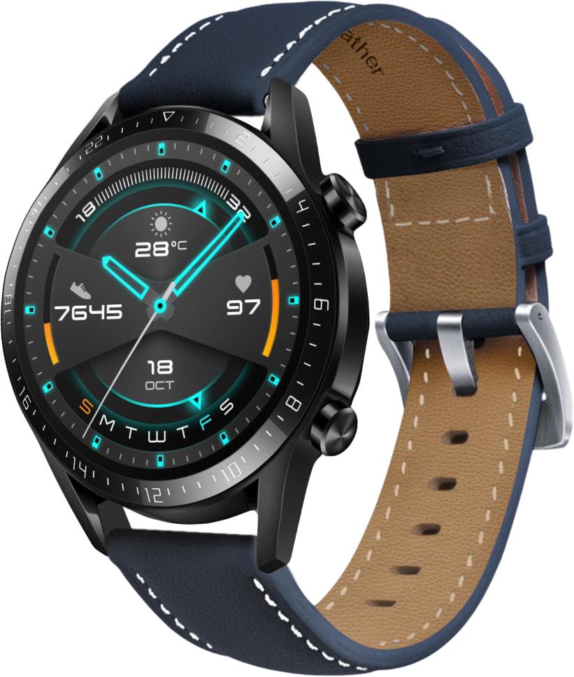 Ремешок кожаный Folsa для Huawei Watch GT Dark Blue (31544-5D)