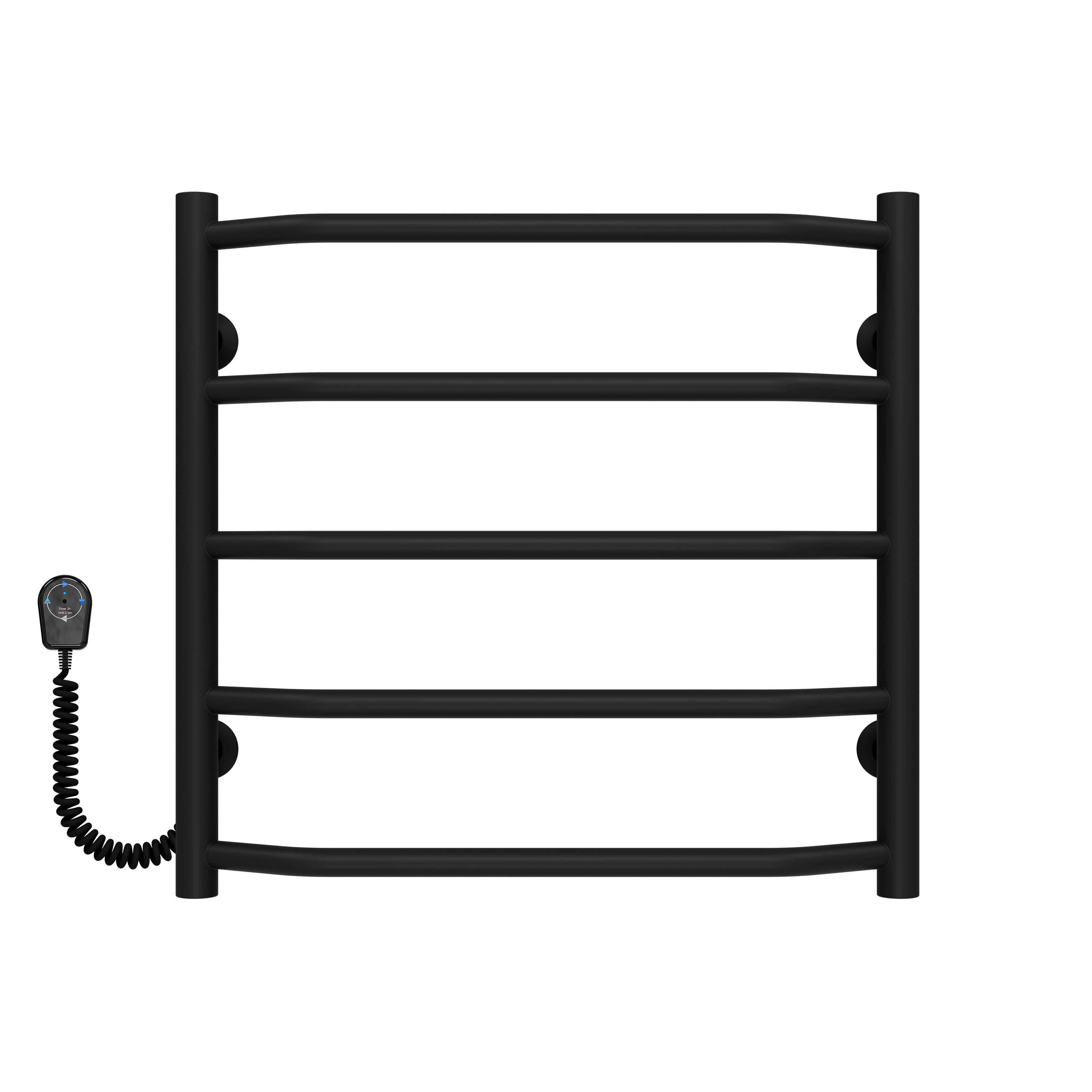 Полотенцесушитель электрический Deffi Трапеция П5 EF16 левое подключение нержавеющая сталь 500х500 мм Черный (C.TR.50.50.5.EBL5)