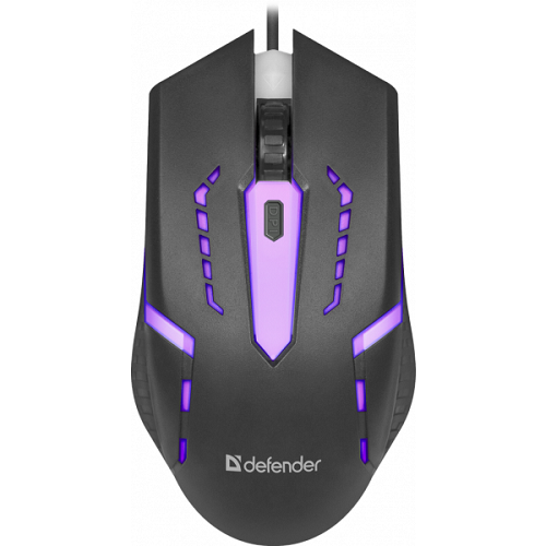 Мышка Defender Hit MB-60 игровая 4кн 1200dpi 7 цветов подсветки Black