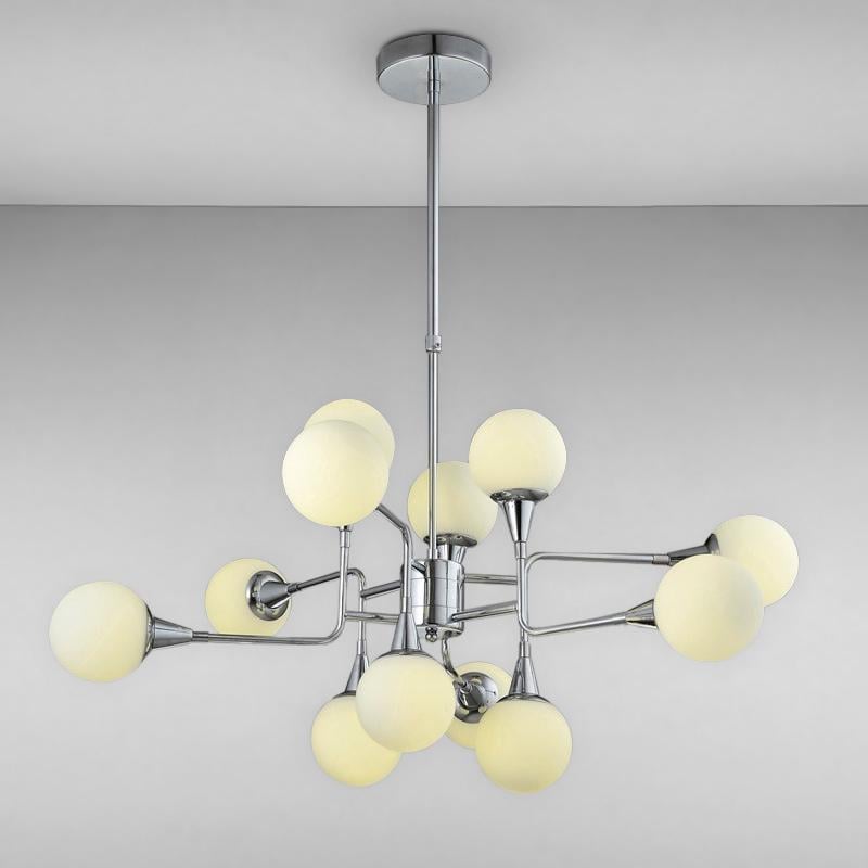 Люстра подвесная LED Light House ES-15955/12/silver 36W на12 плафонов Хром