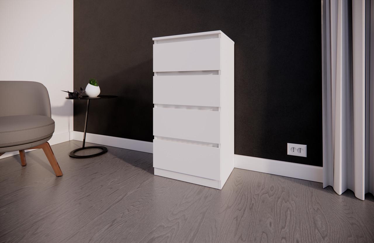 Комод MEBEX на 4 шухляди 50х40х100 см Білий (VM4B500WH) - фото 6 Комод MEBEX на 4 шухляди 50х40х100 см Білий (VM4B500WH) - фото 6