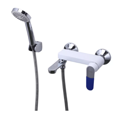 Змішувач для ванни Frap F3234 короткий гусак d 35 мм Білий/Хром