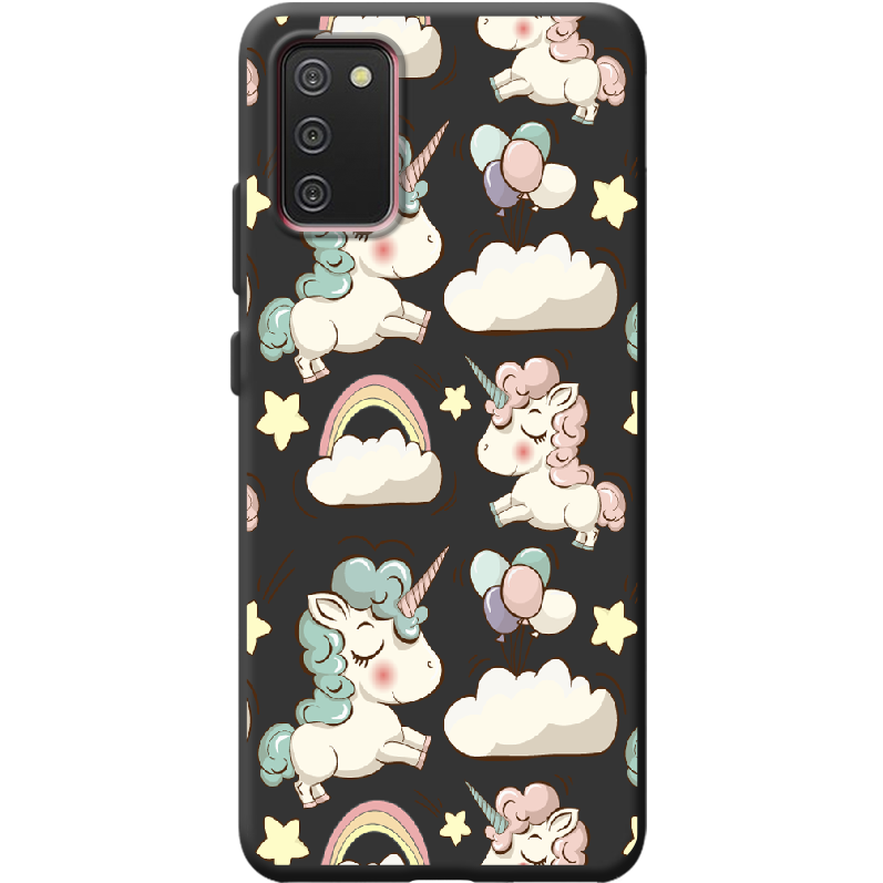 Чохол BoxFace Samsung A025 Galaxy A02S Unicorns Чорний силікон (41511-cc2-42013)